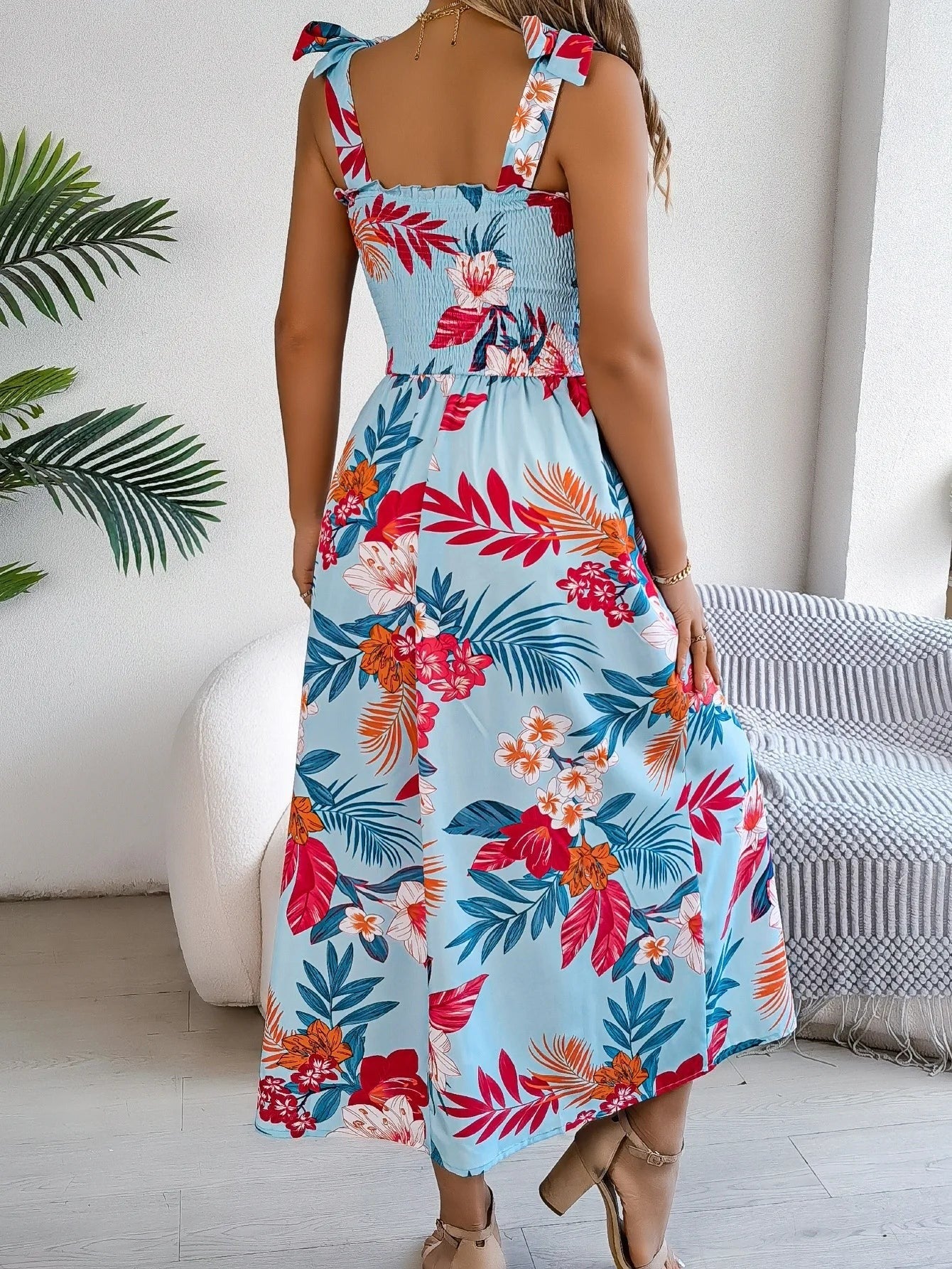 Ava floral midi sundress - Blue
