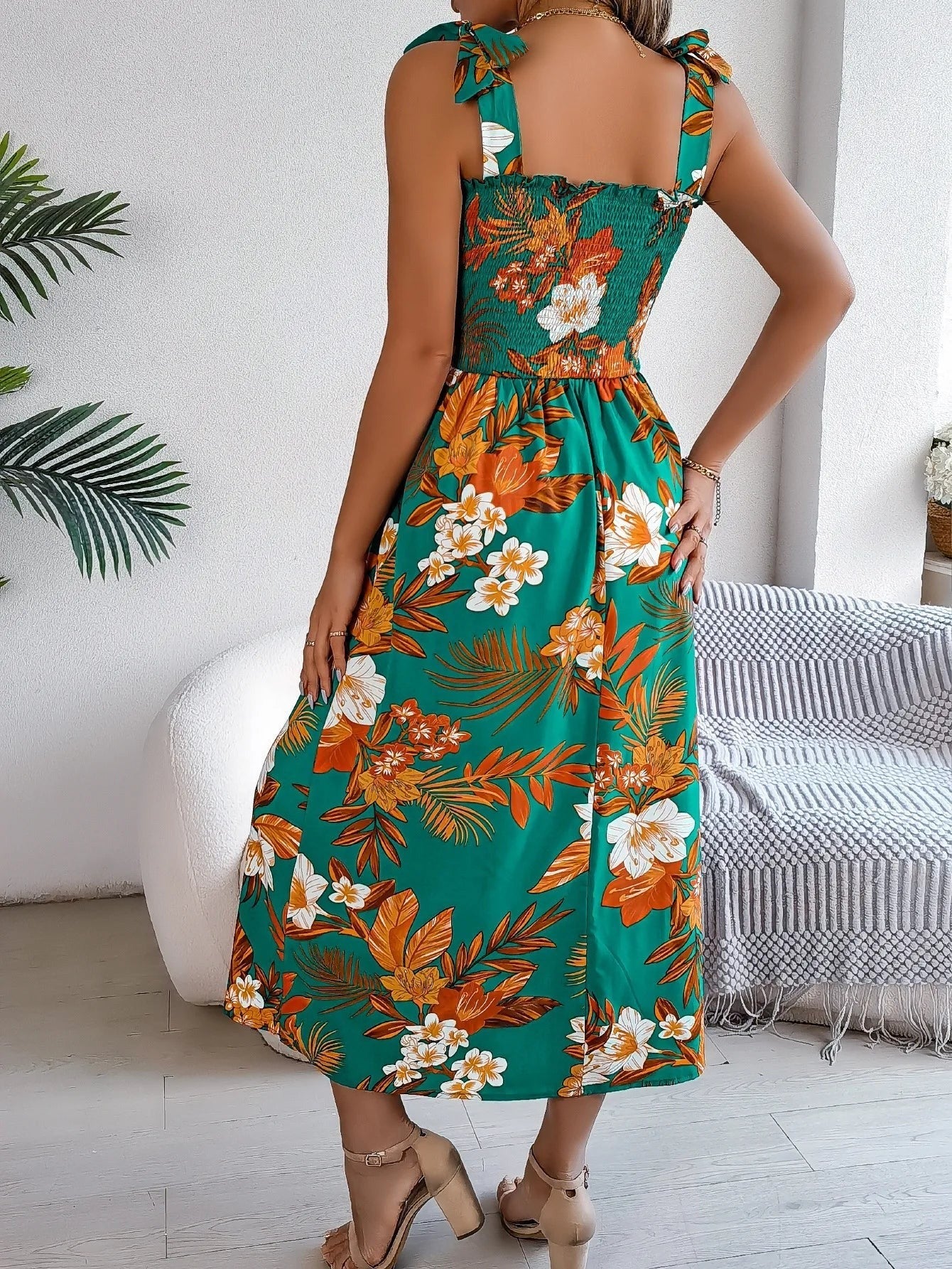 Ava floral midi sundress - Green