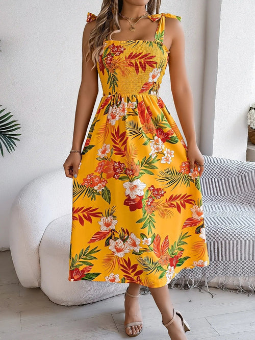Ava floral midi sundress - Yellow
