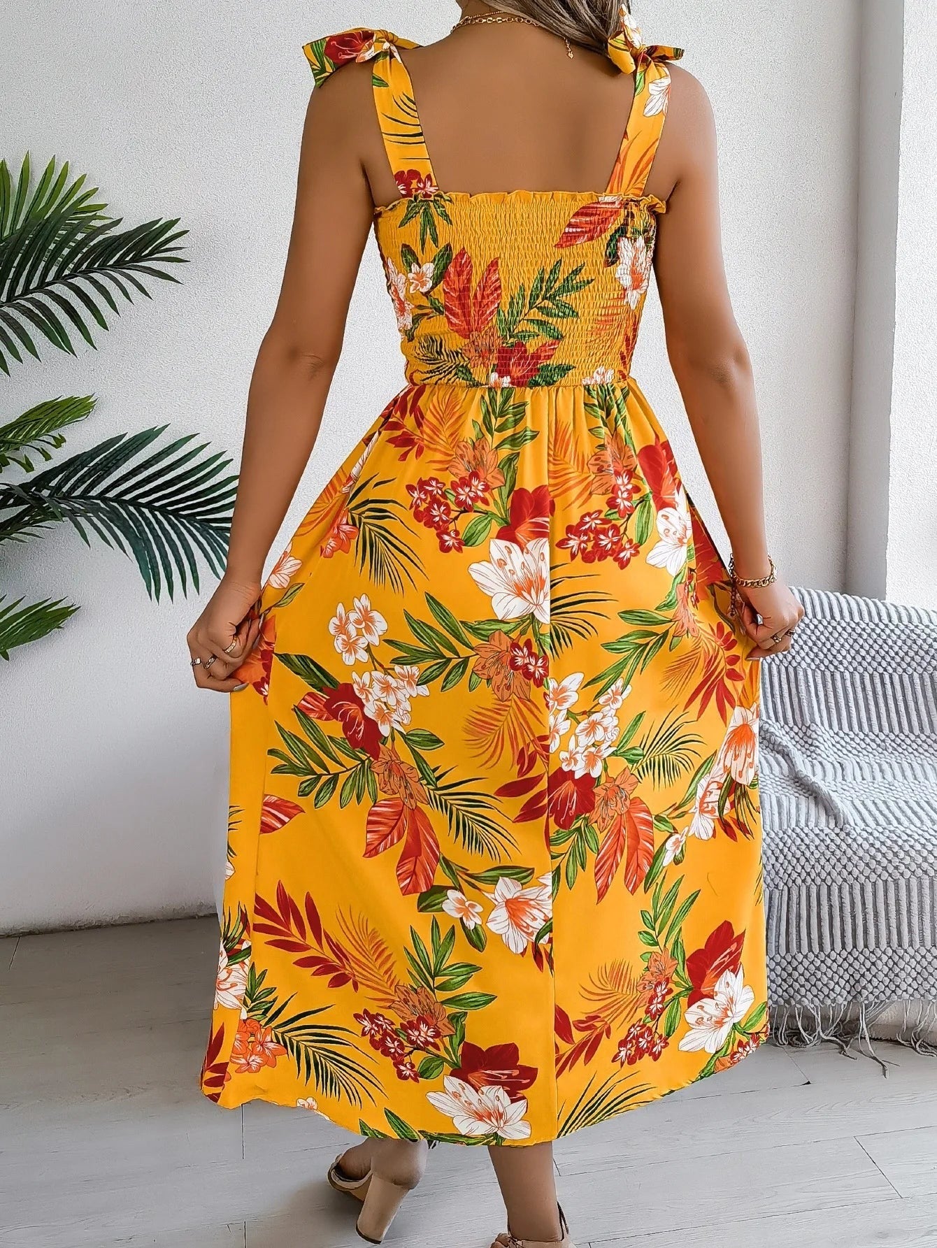 Ava floral midi sundress - Yellow