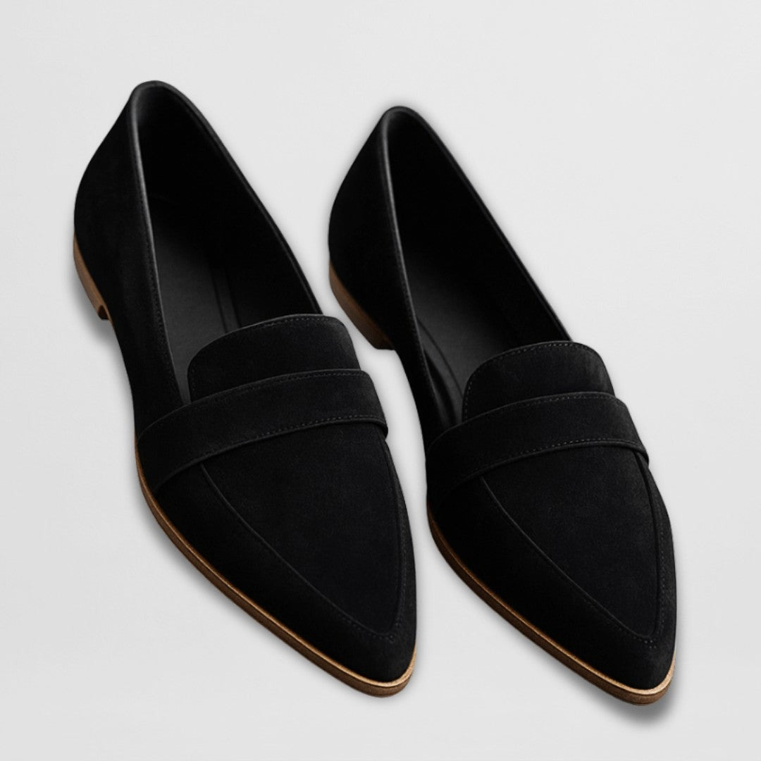 Clara soft suede loafers - Black