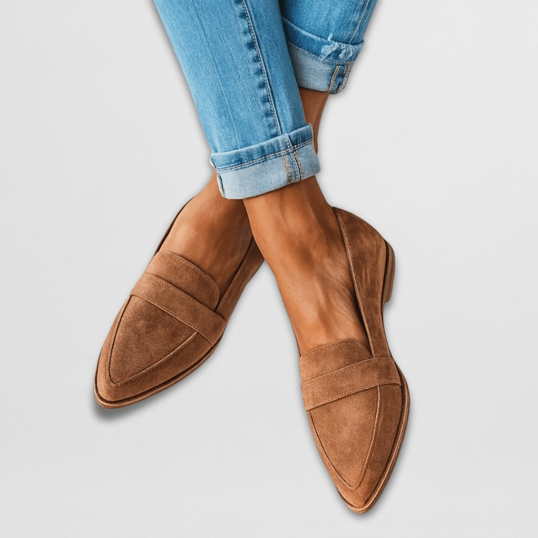 Clara soft suede loafers - Khaki
