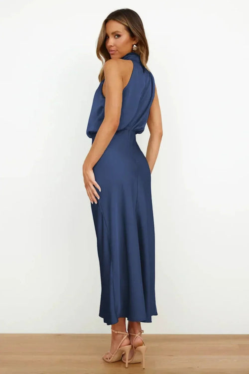 Elena halter formal dress - close up