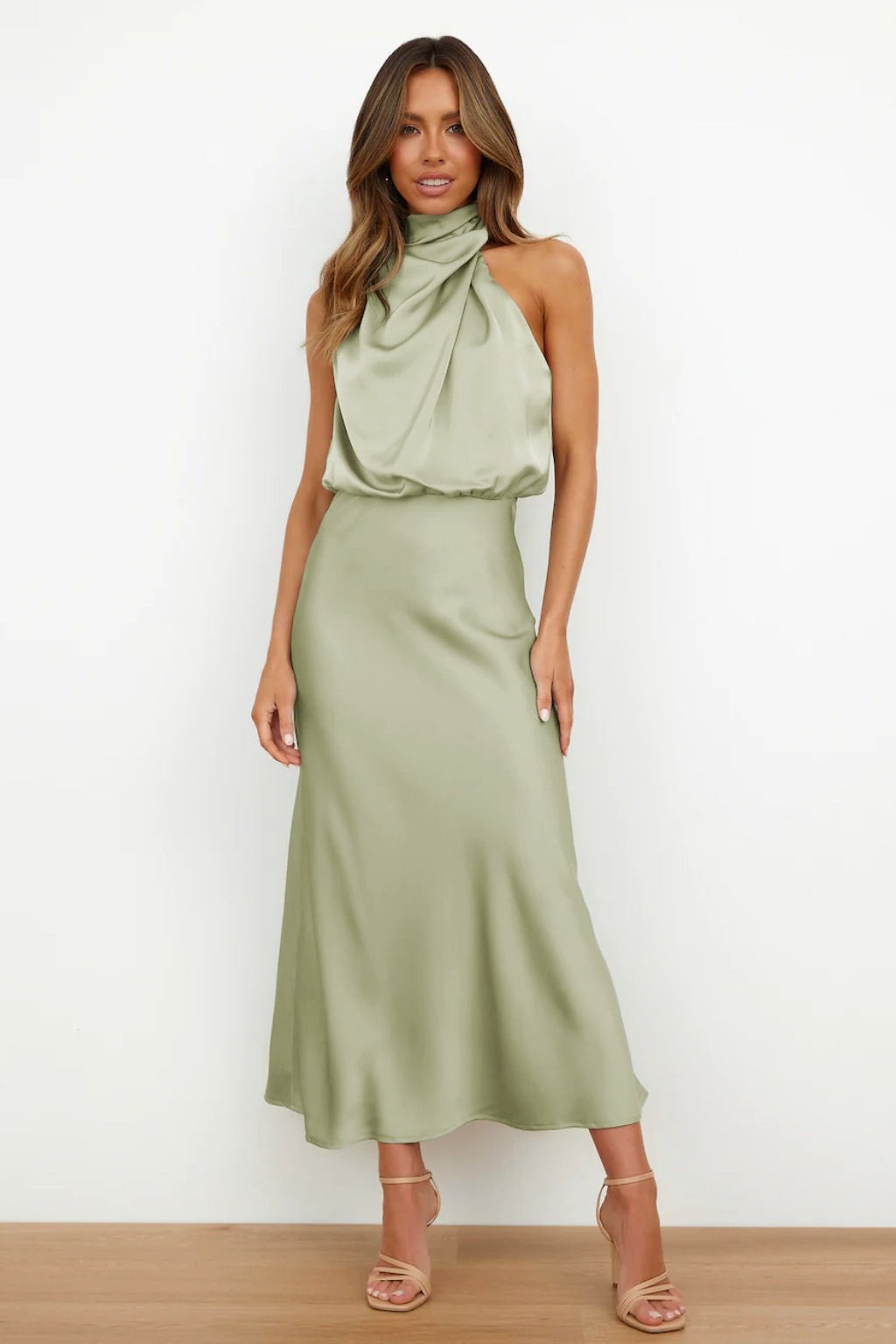 Elena halter formal dress - Green