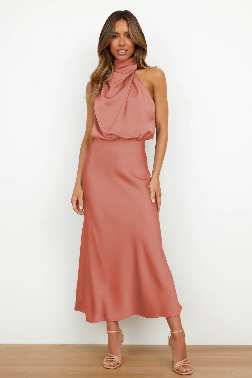 Elena halter formal dress - Pink