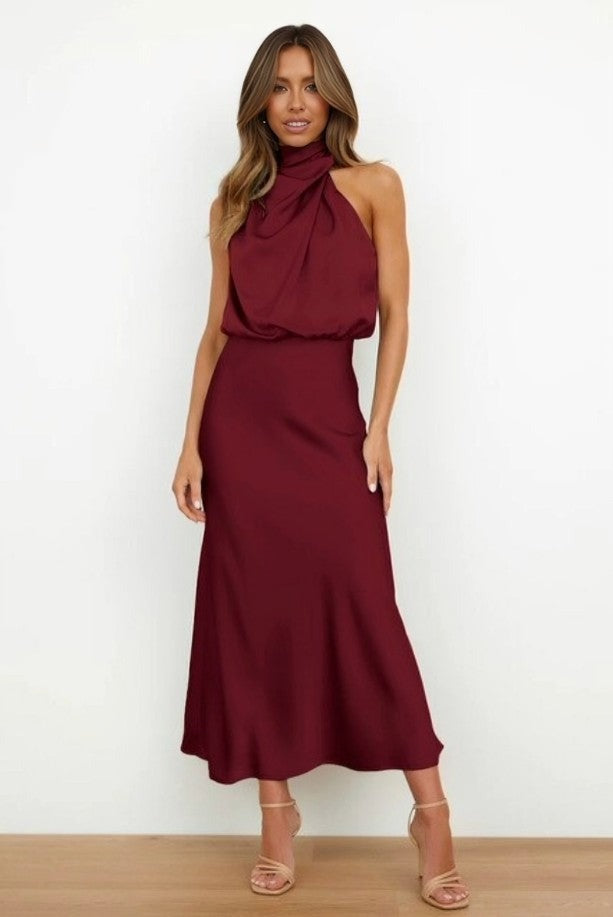 Elena halter formal dress - Red