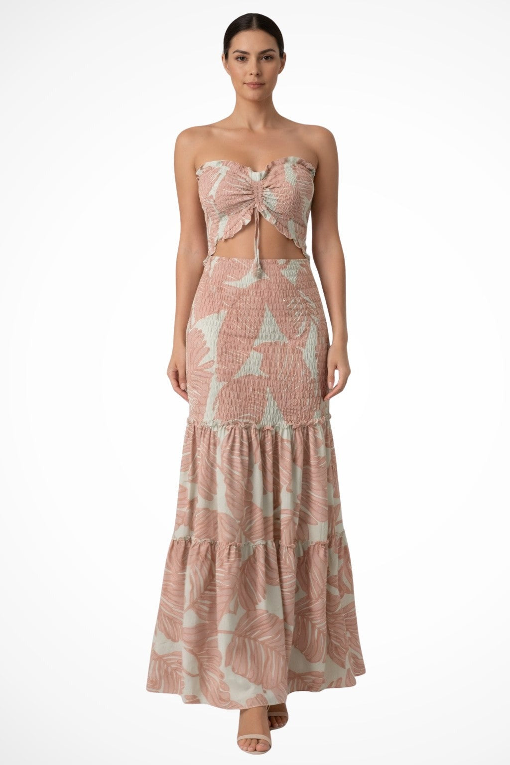 Gia tropical floral maxi dress - Pink