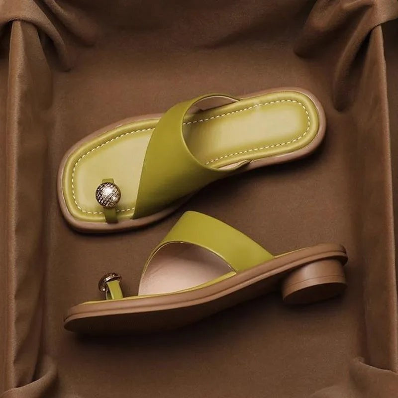 Gia strappy flat summer sandals - Green