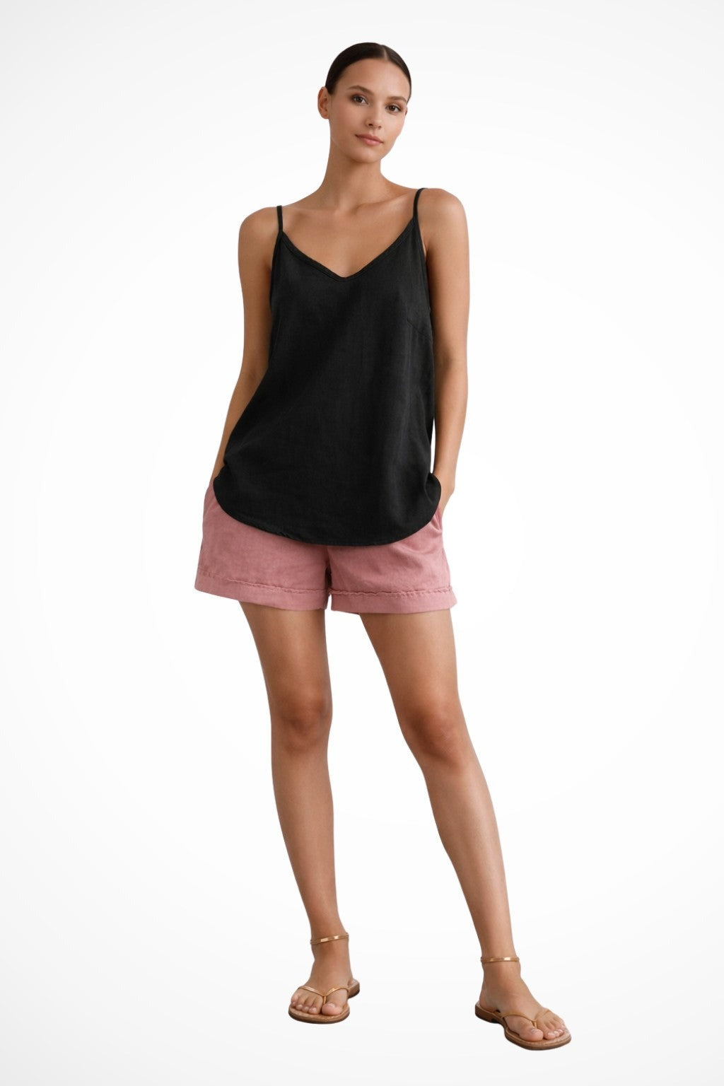 Mae linen tank top - Black