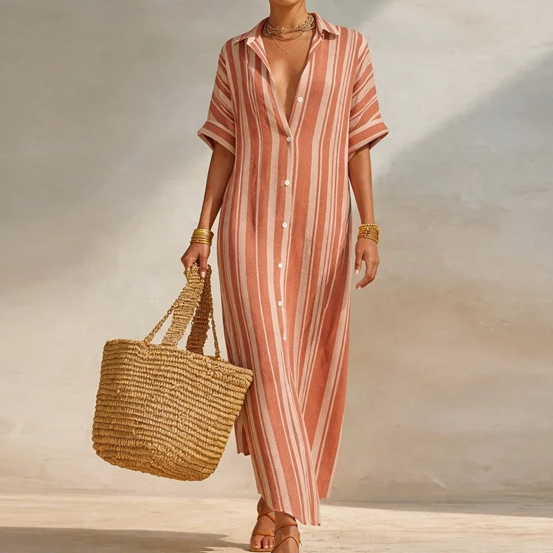 Mae linen shirt dress - Pink