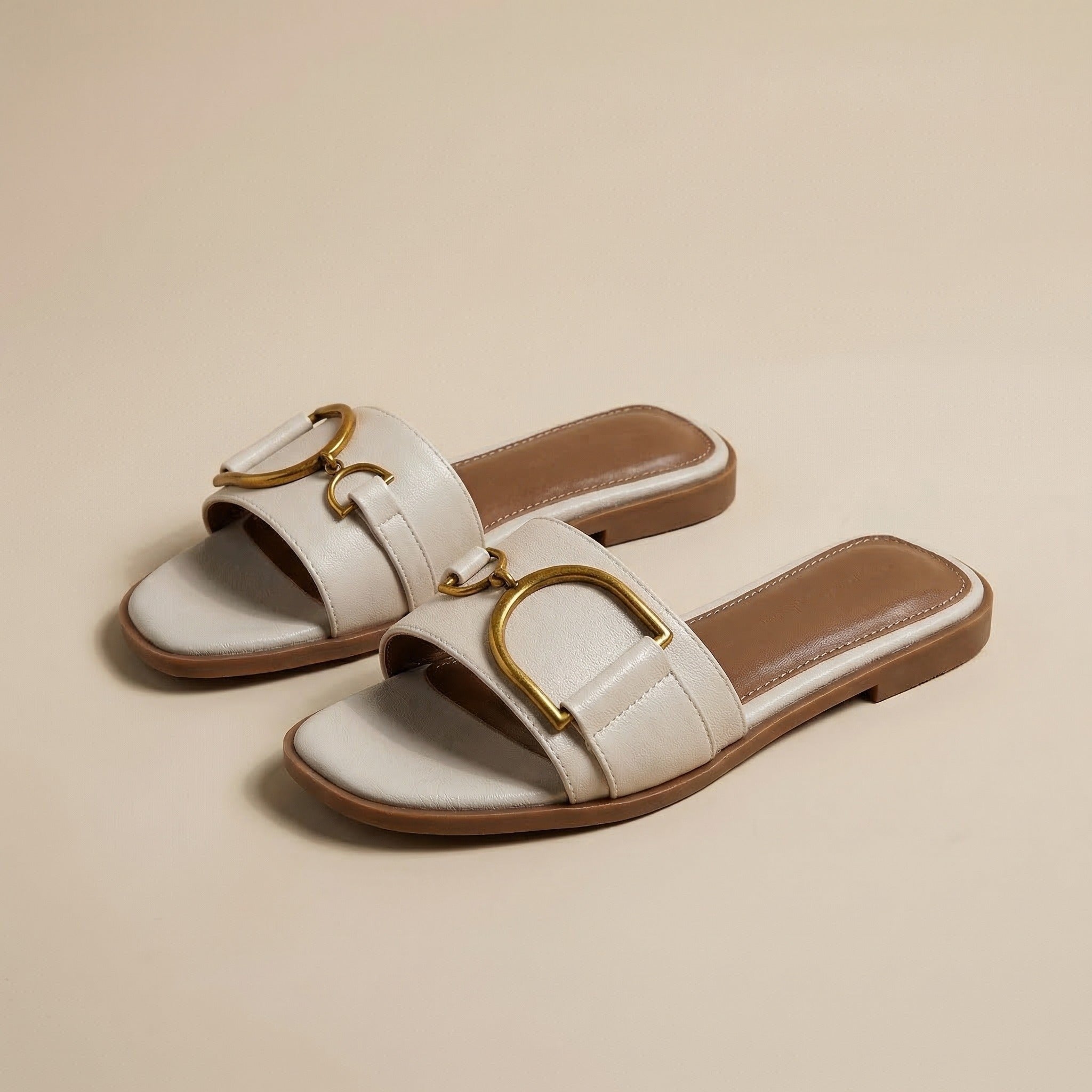 Mara strappy flat sandals - Beige