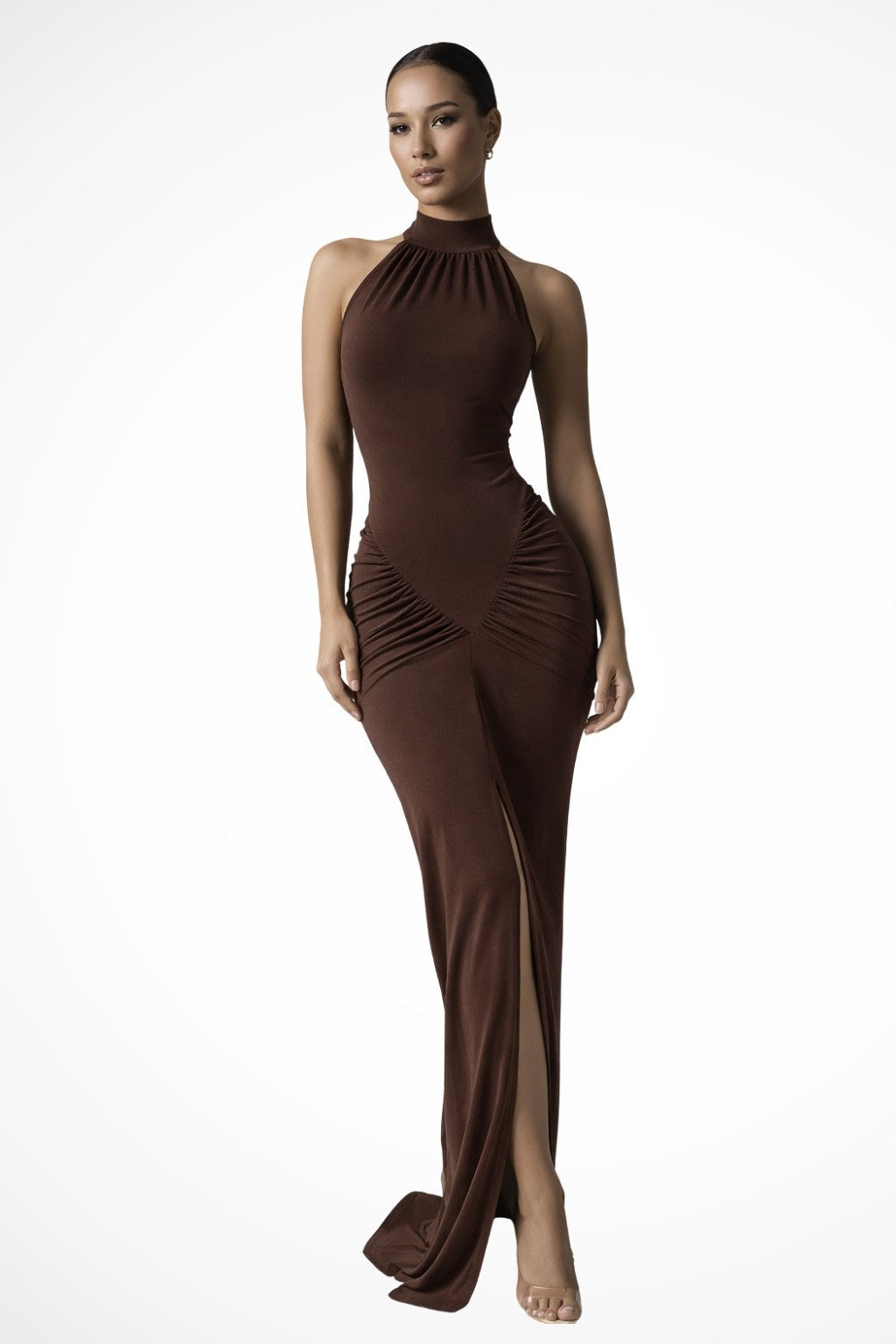 Maren halter bohemian maxi dress - Brown