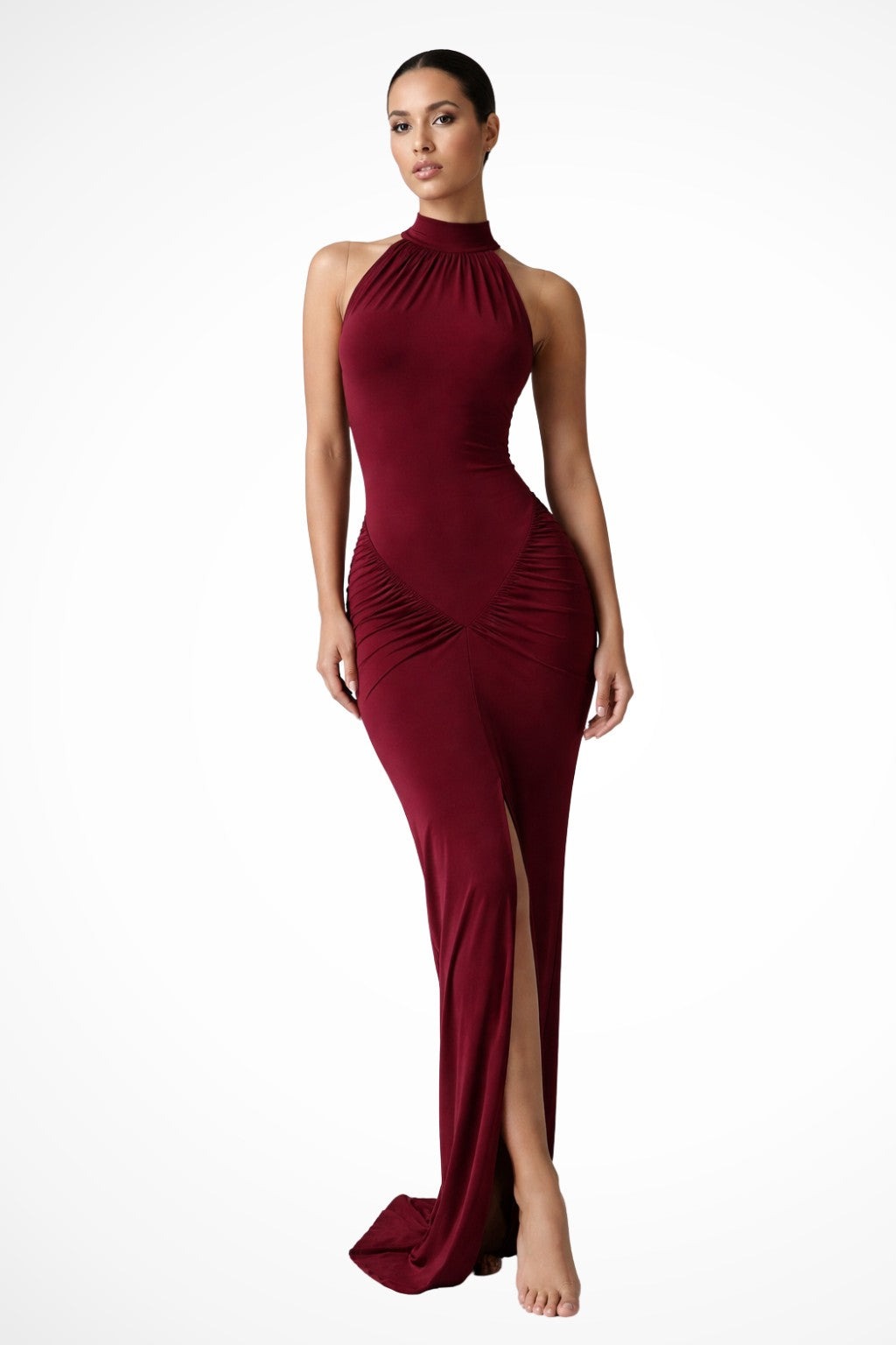 Maren halter bohemian maxi dress - Burgundy