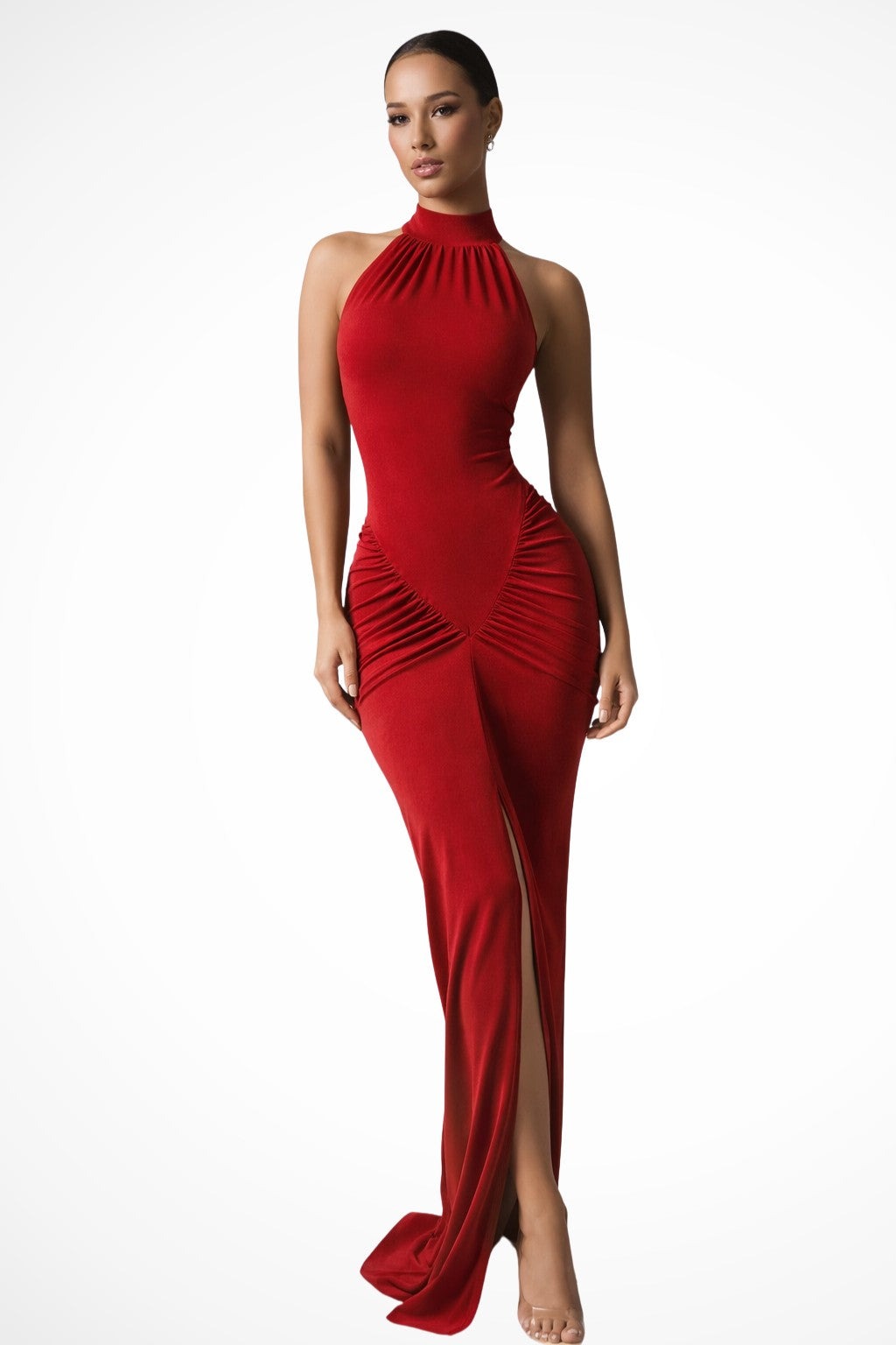 Maren halter bohemian maxi dress - Red