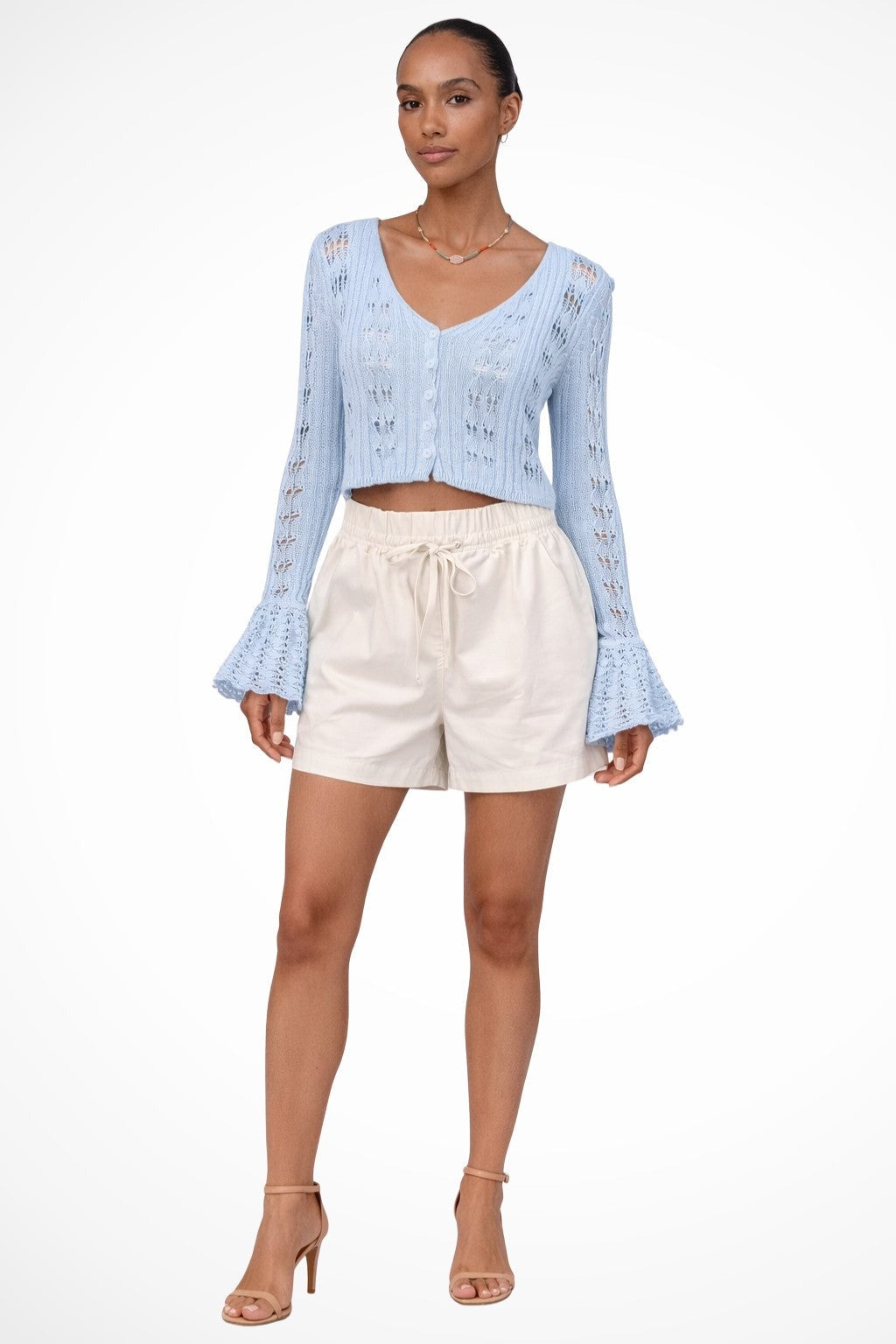 Mia cropped summer cardigan - Blue