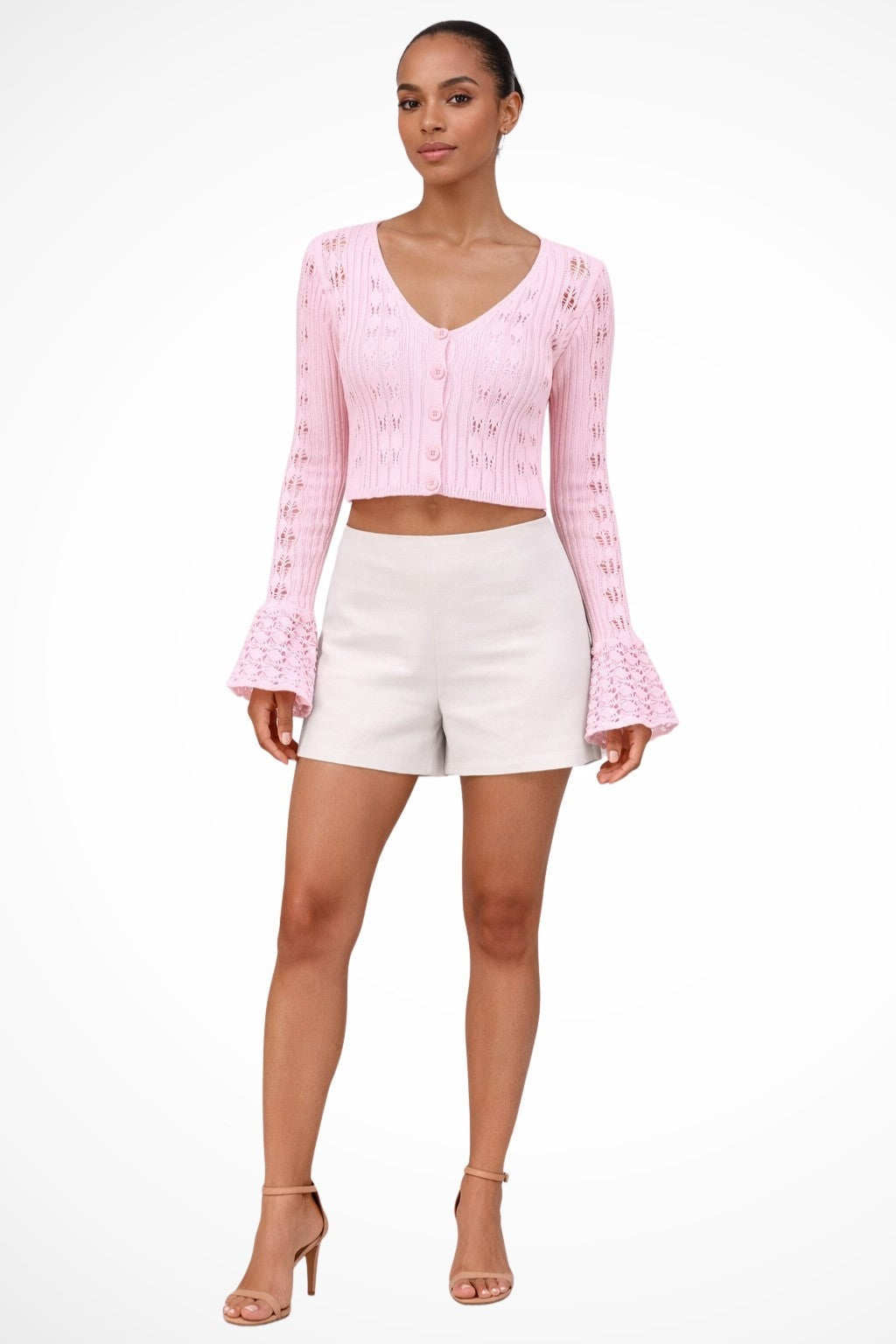Mia cropped summer cardigan - Pink