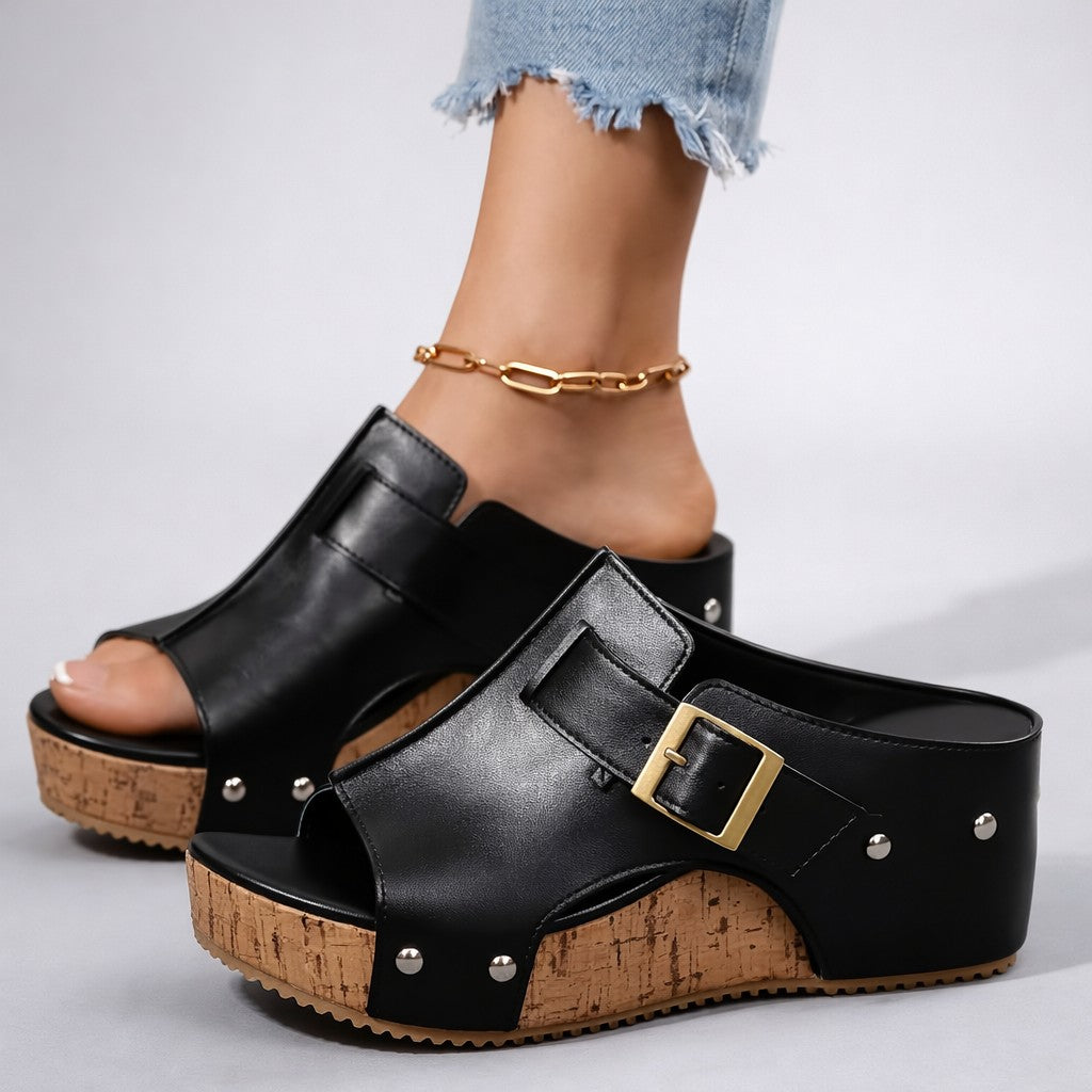 Nova platform wedge sandals - side view