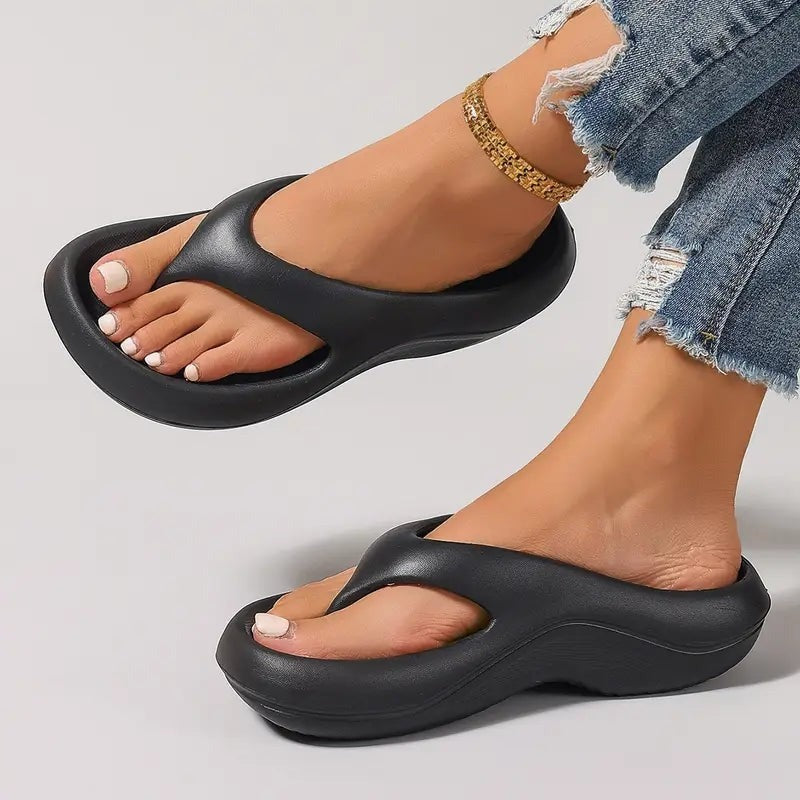 Nova platform flip flops - Black