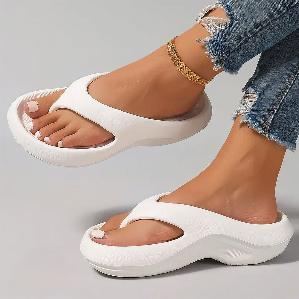 Nova platform flip flops - White