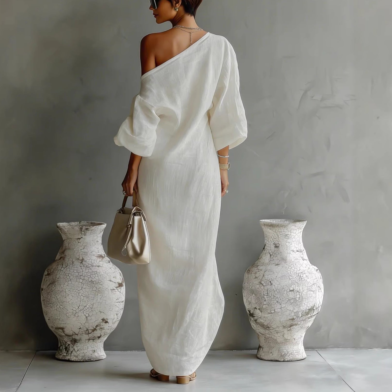 Mira | Women's Flowy Beach Linen Long Maxi Dress