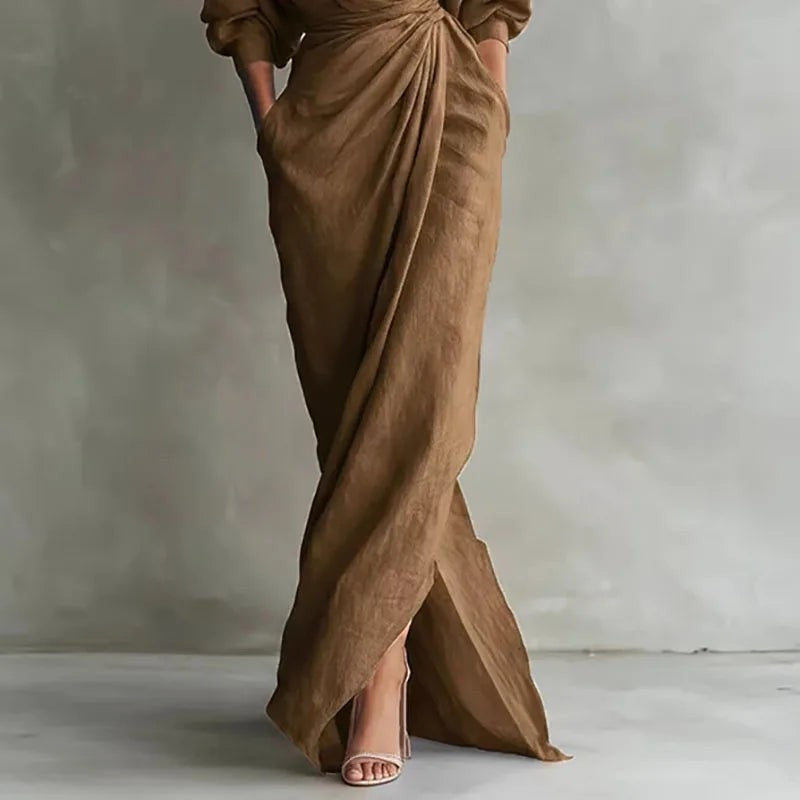 Soline v-neck bodycon maxi dress - detail view