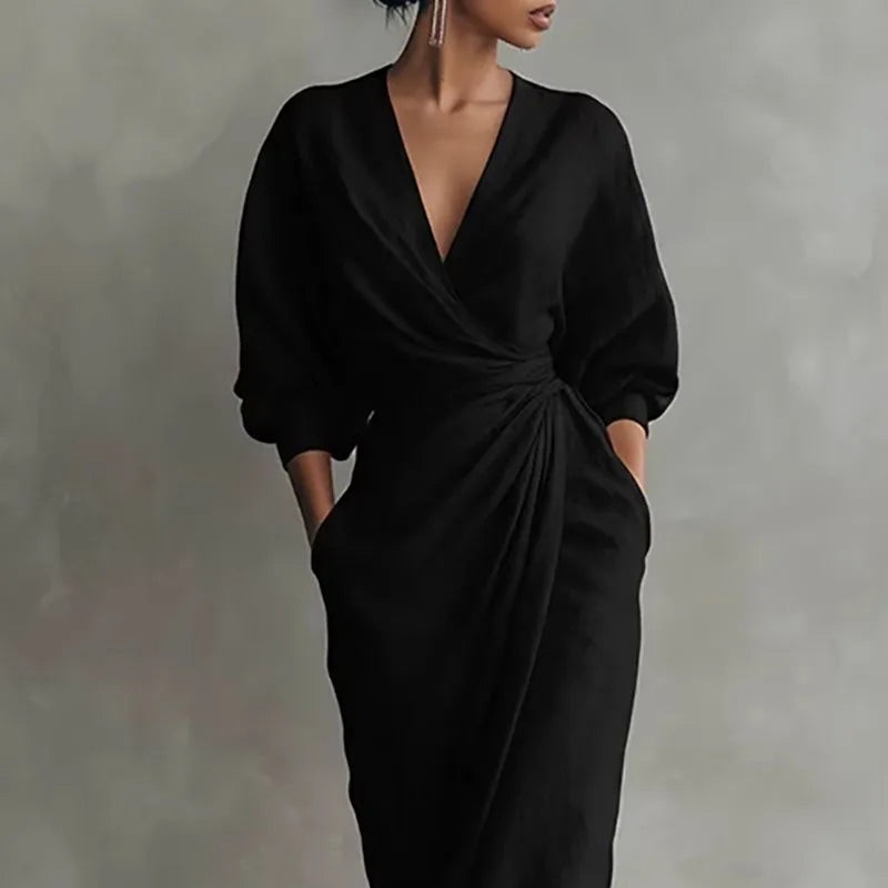 Soline v-neck bodycon maxi dress - detail view
