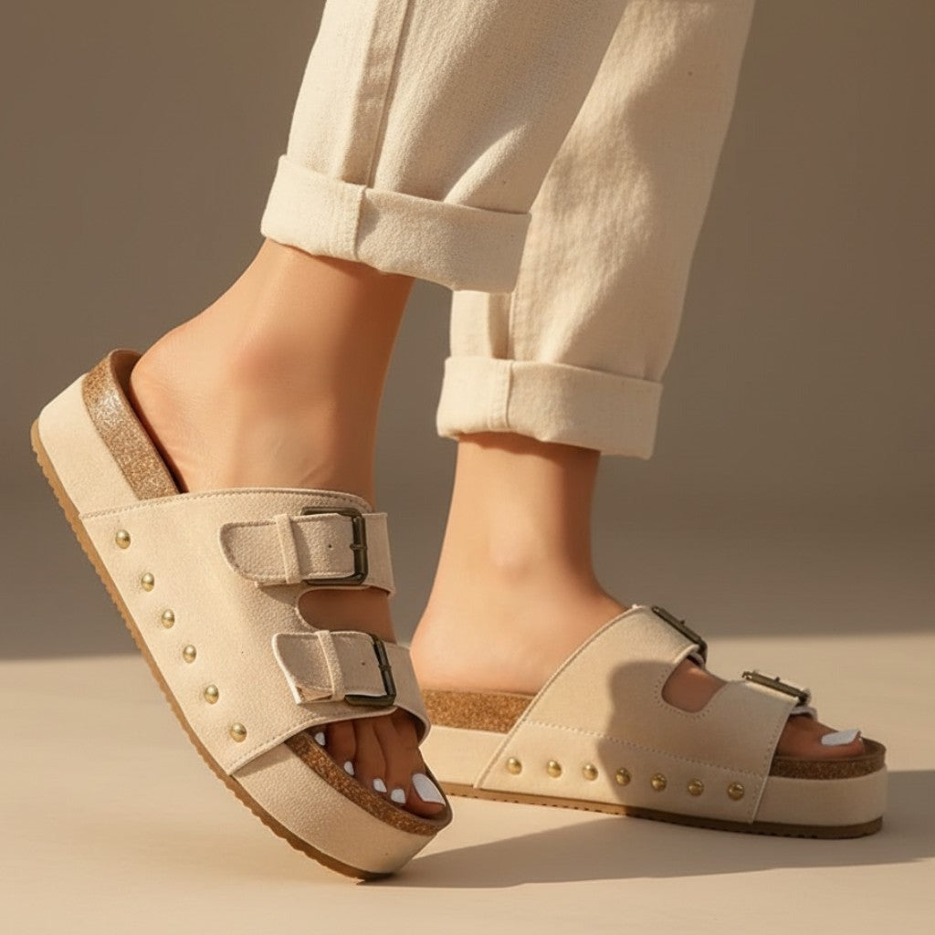 Zoe platform sandals - Beige