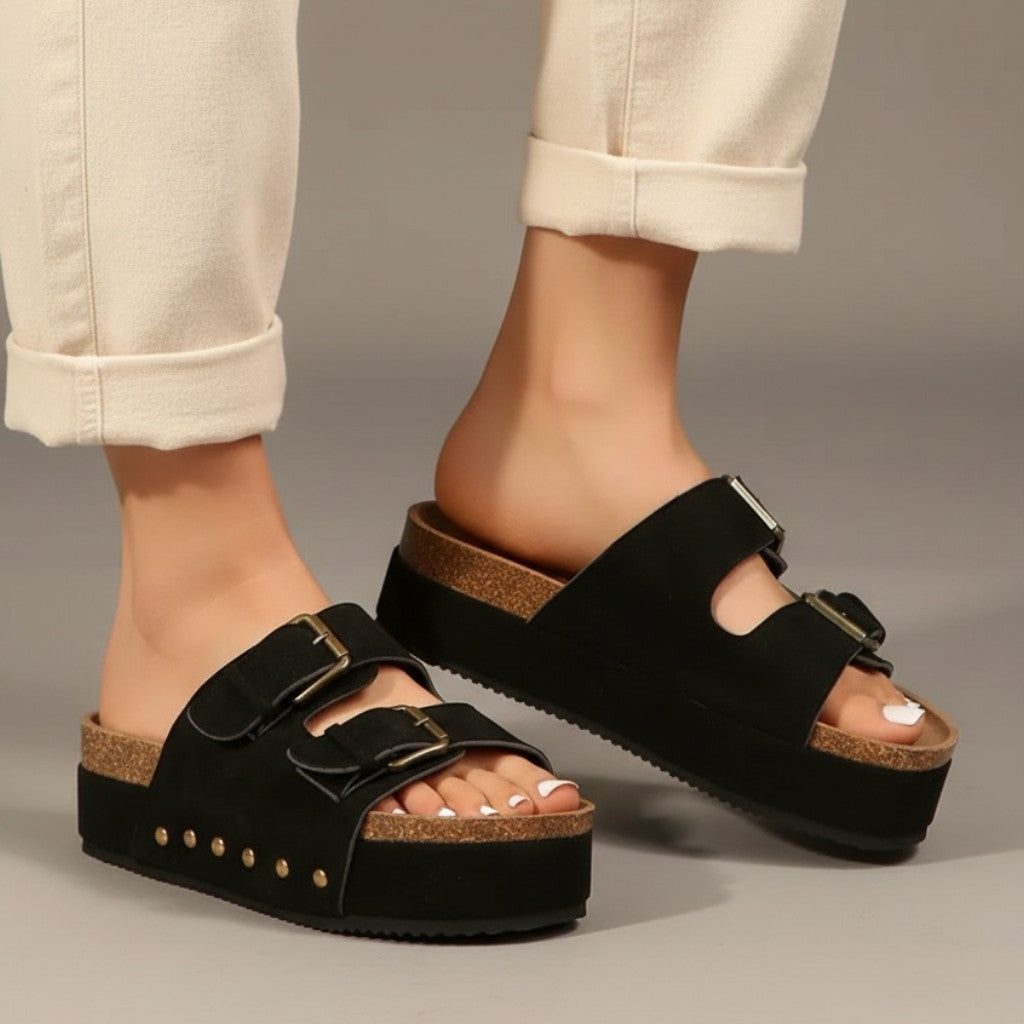 Zoe platform sandals - Black