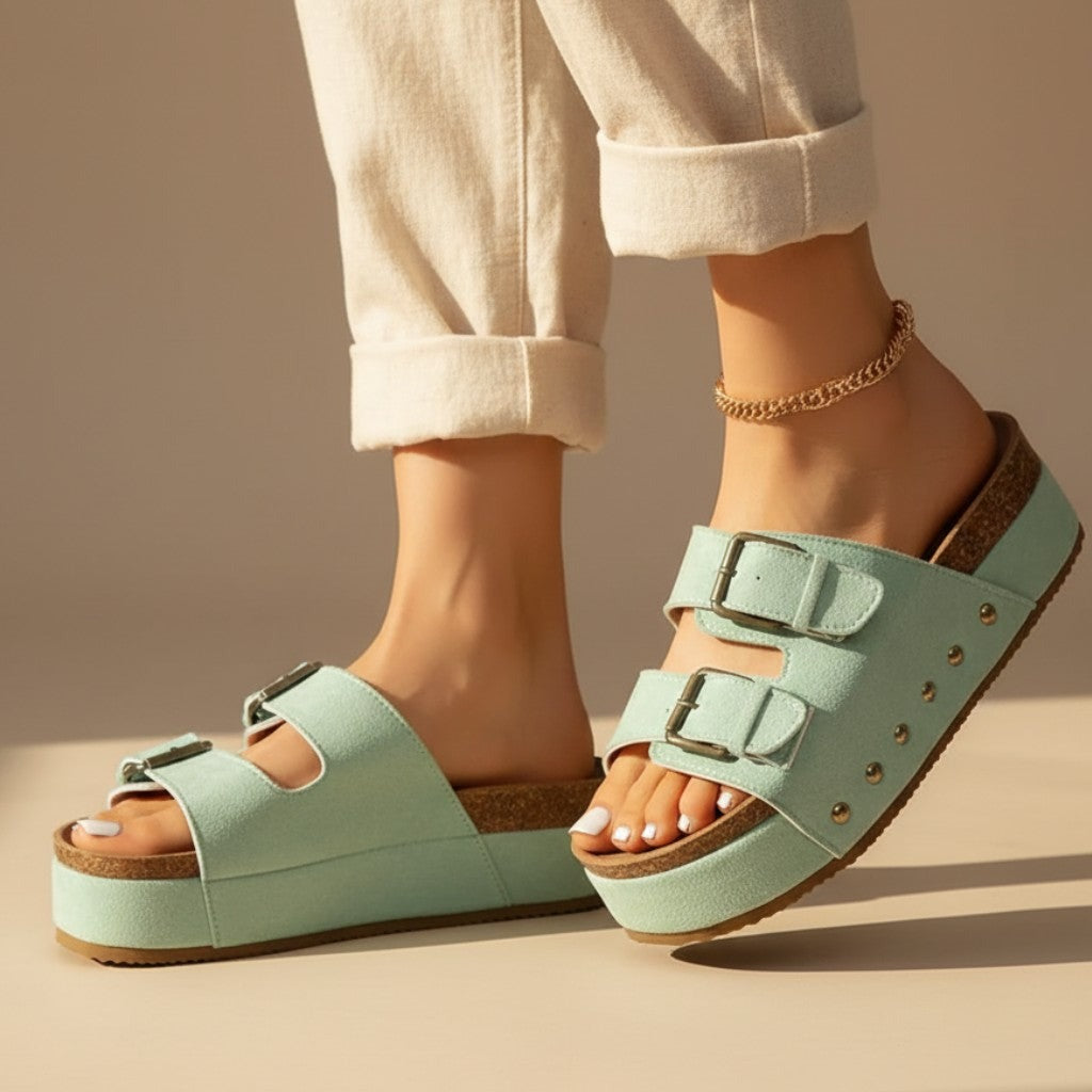 Zoe platform sandals - Green