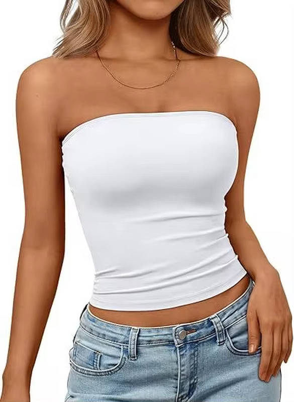 Charlotte Crop Tube Top White