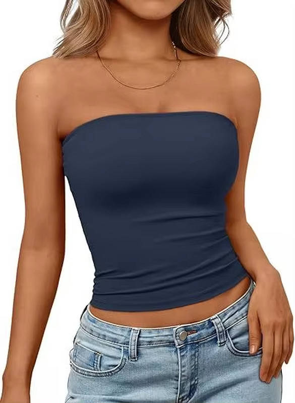 Charlotte Crop Tube Top Royal Blue
