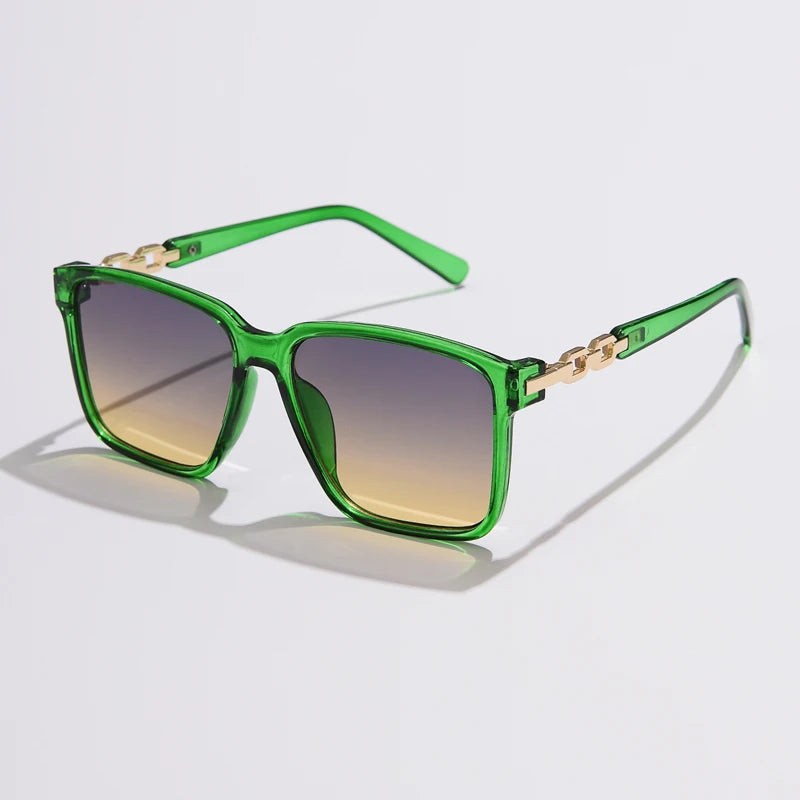 Nova Square Designer Sunglasses - Green