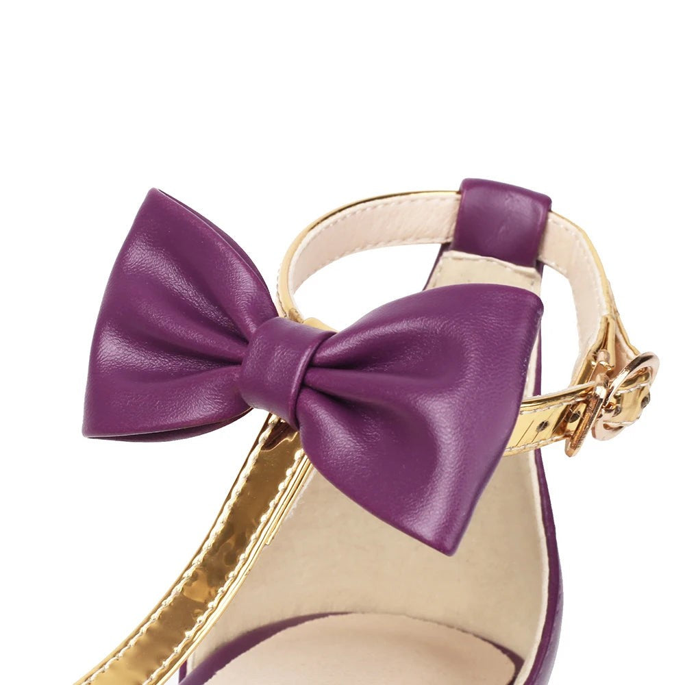 Marlowe Pointed Toe Bow Stiletto High Heels - Lavender