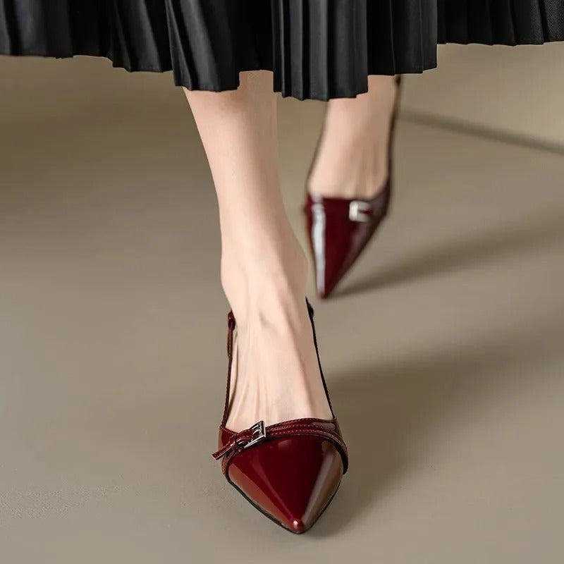 Gia pointed slingback kitten heels - detail