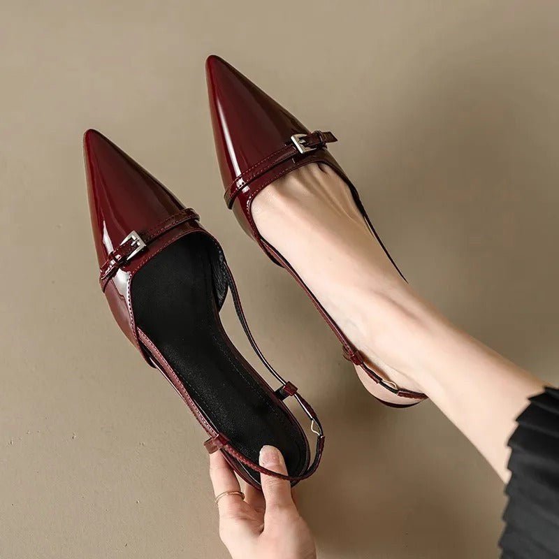 Gia pointed slingback kitten heels - detail