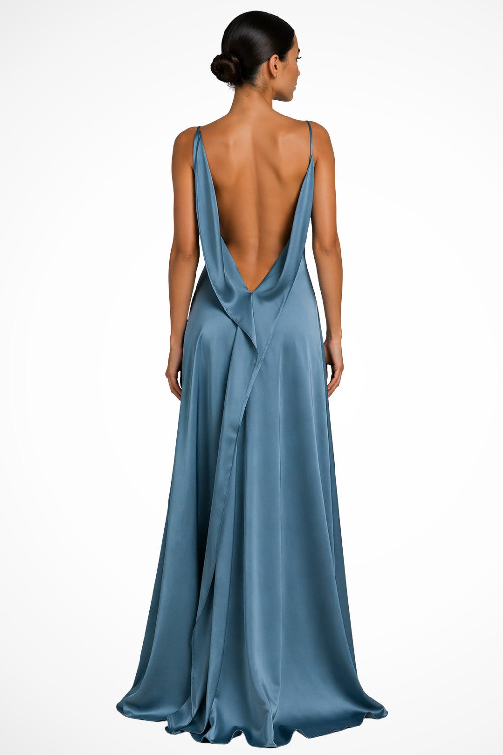 Maren satin slip maxi dress - Blue