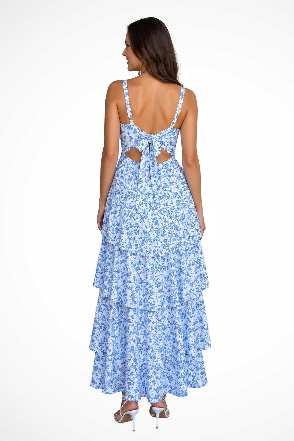 Juliet spaghetti strap floral maxi dress - Blue