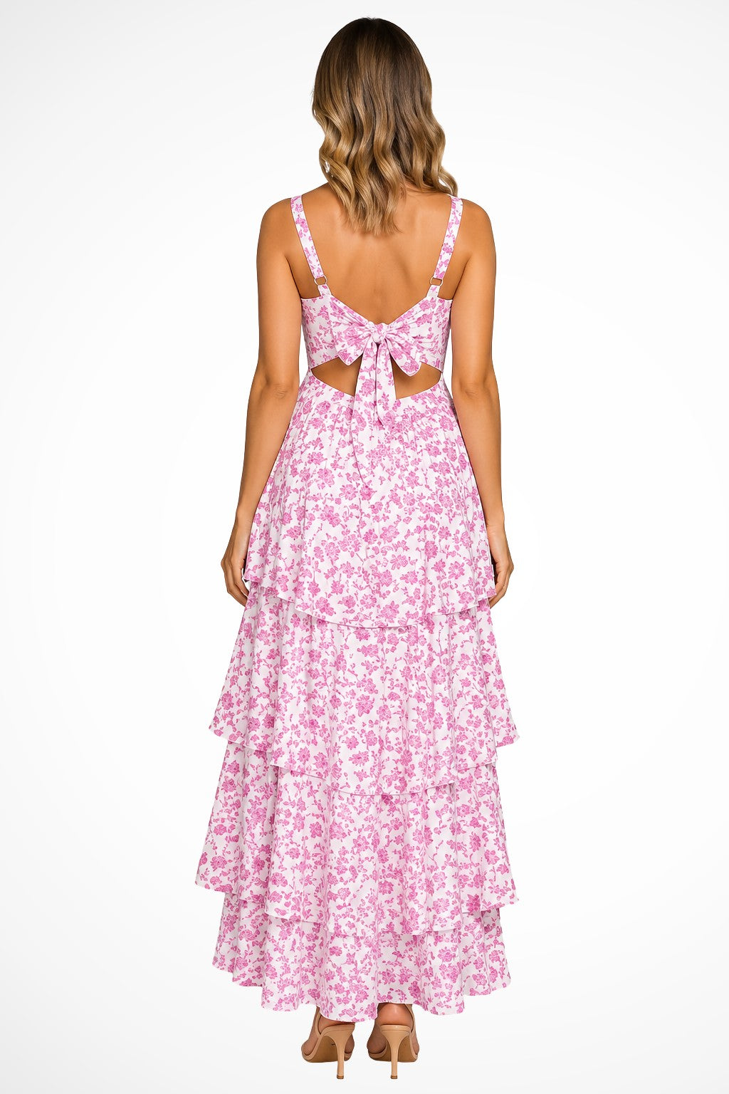 Juliet spaghetti strap floral maxi dress - Pink