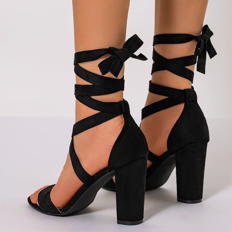 Zoe strappy block heels - detail