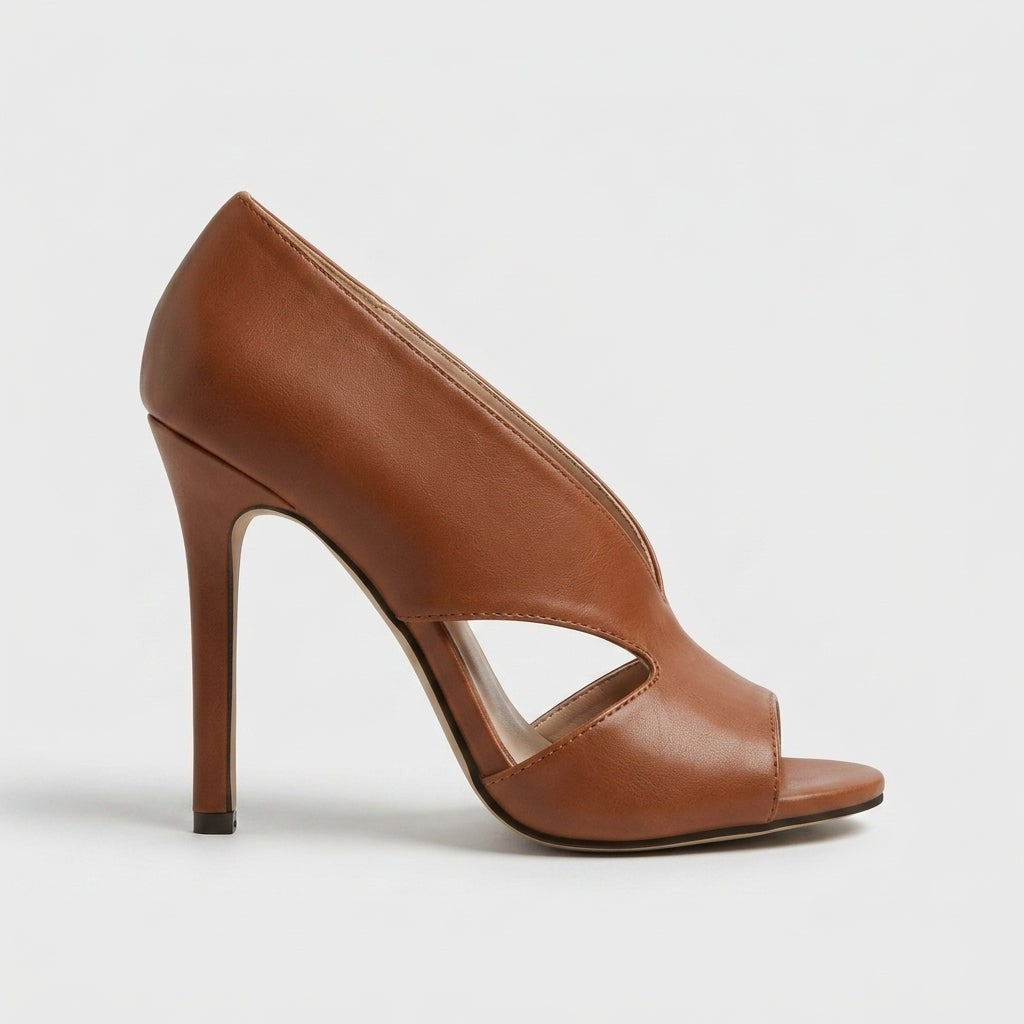 Tess peep toe stiletto heels - Brown