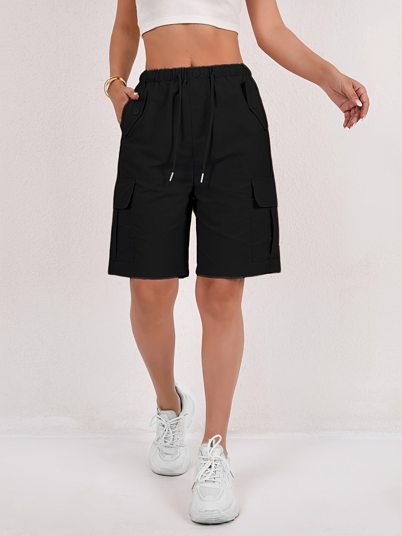 Inez bermuda cargo shorts - Black