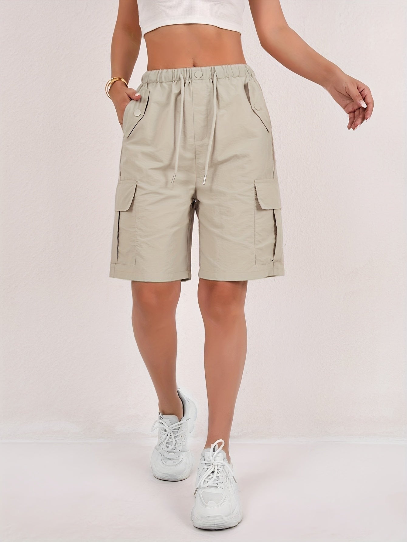 Inez bermuda cargo shorts - Khaki