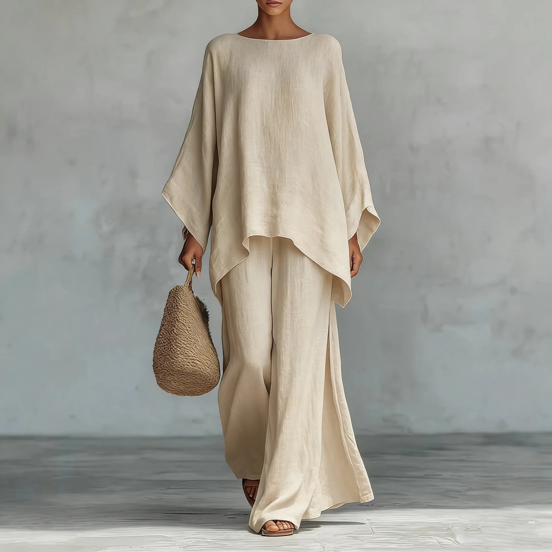Mira linen matching set - Beige