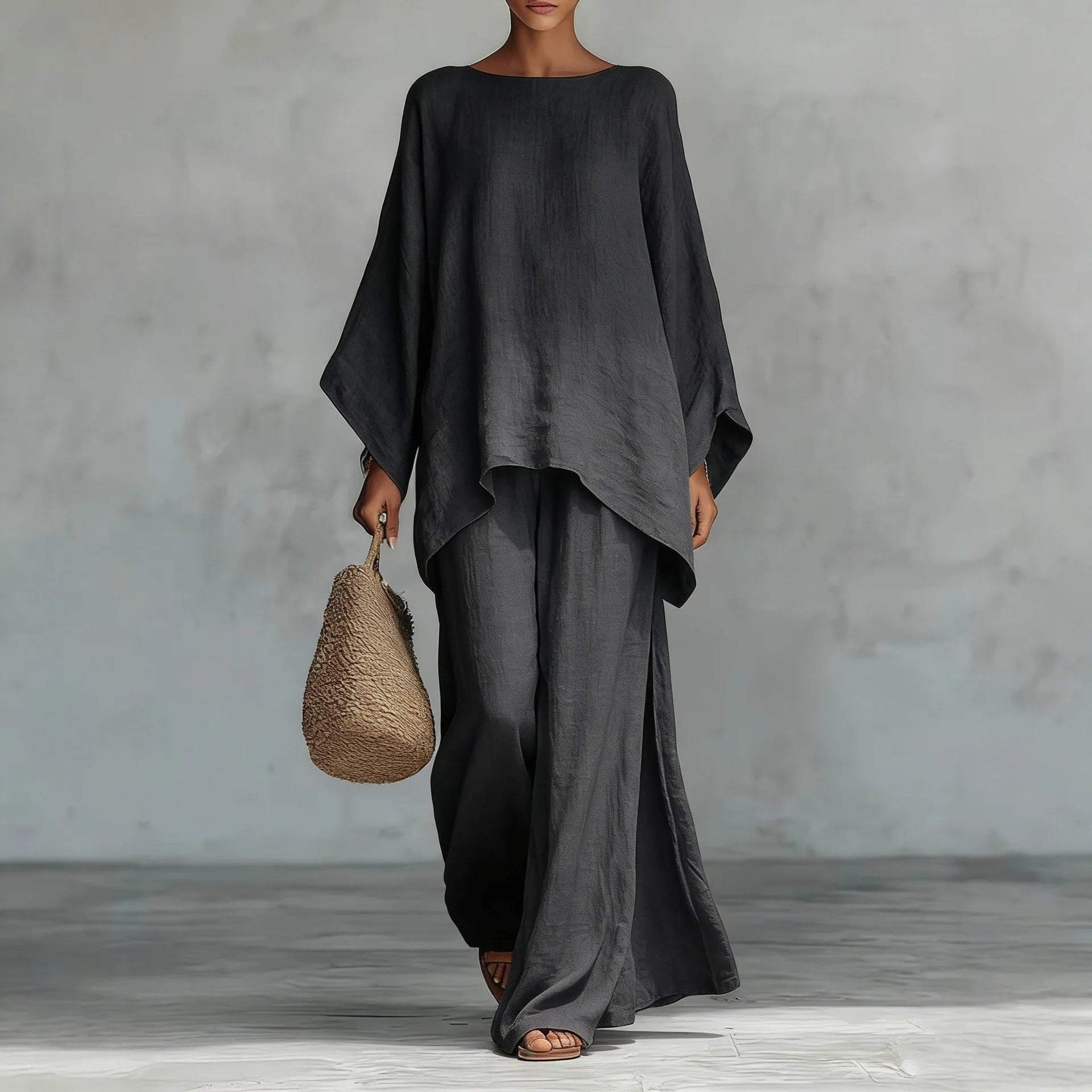 Mira linen matching set - Black