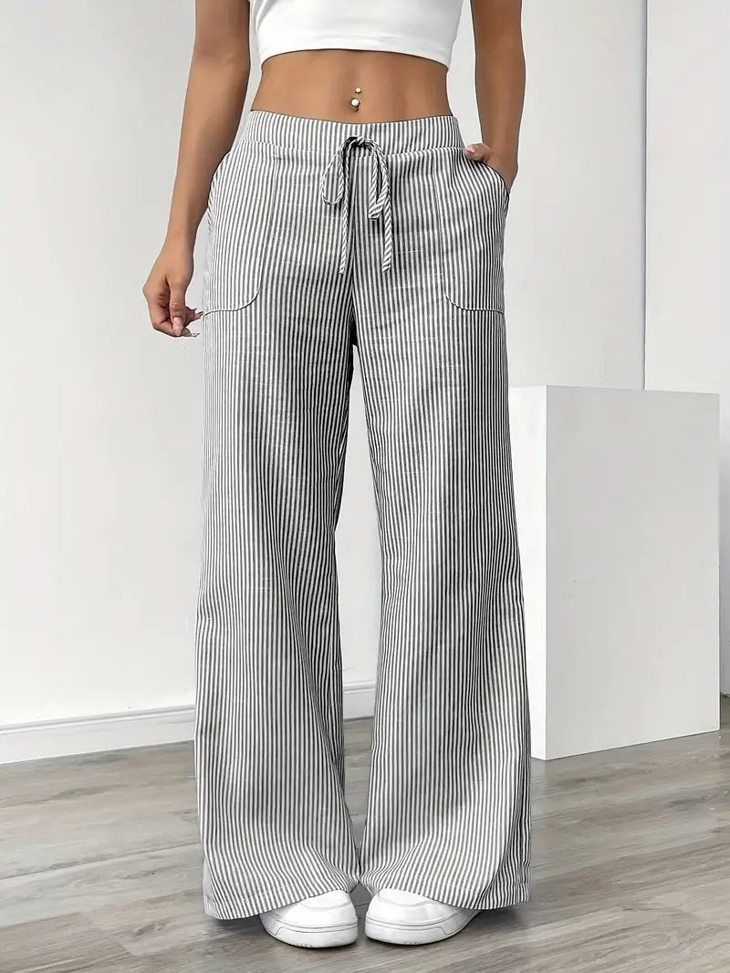 Mae wide leg palazzo pants - Gray