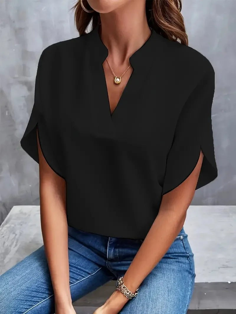 Clara v neck blouse - Black
