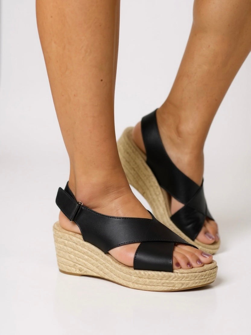 Pia slingback espadrille wedge sandals - detail