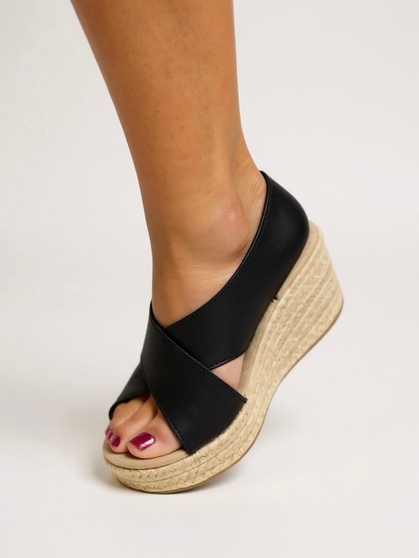 Pia slingback espadrille wedge sandals - detail