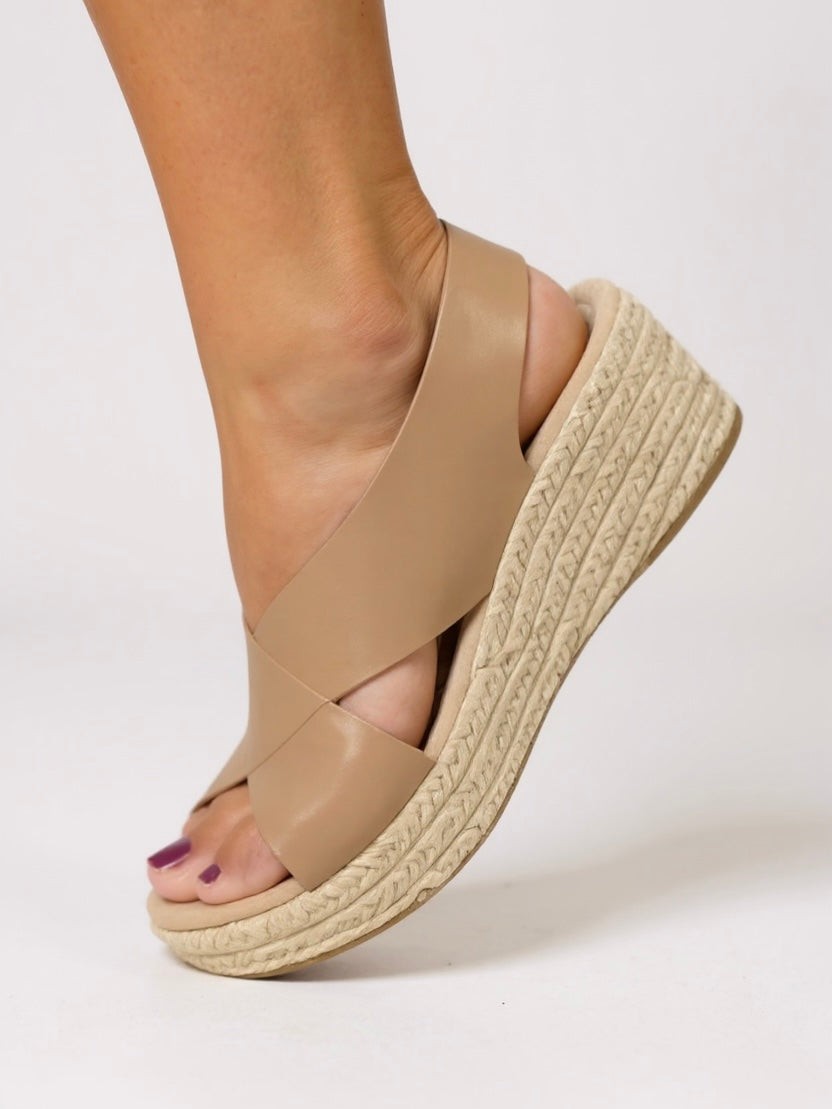 Pia slingback espadrille wedge sandals - detail