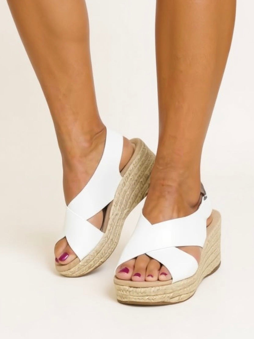 Pia slingback espadrille wedge sandals - detail